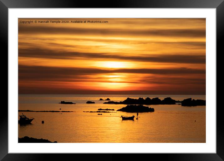 Sunset at Cobo Bay Framed Mounted Print by Hannah Temple