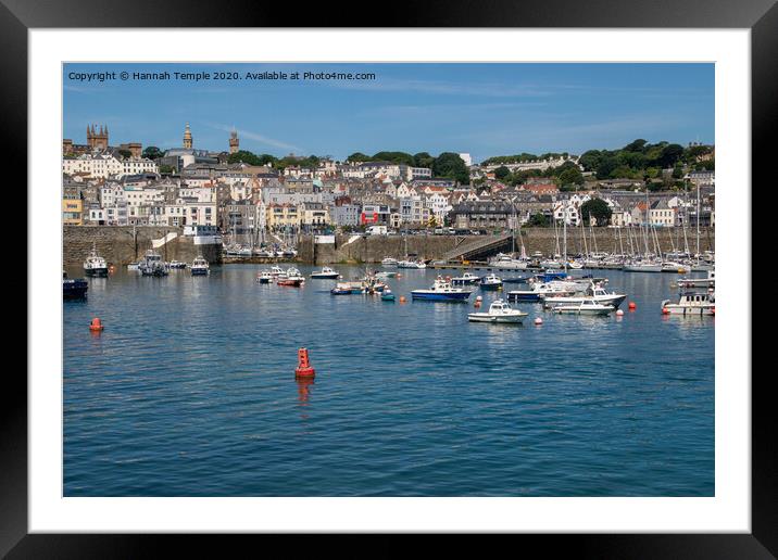 St Peter Port Harbour Framed Mounted Print by Hannah Temple
