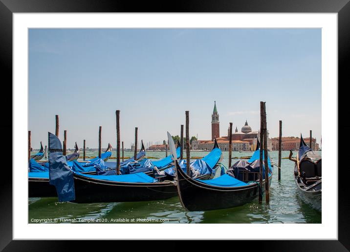 Venice Gondolas  Framed Mounted Print by Hannah Temple