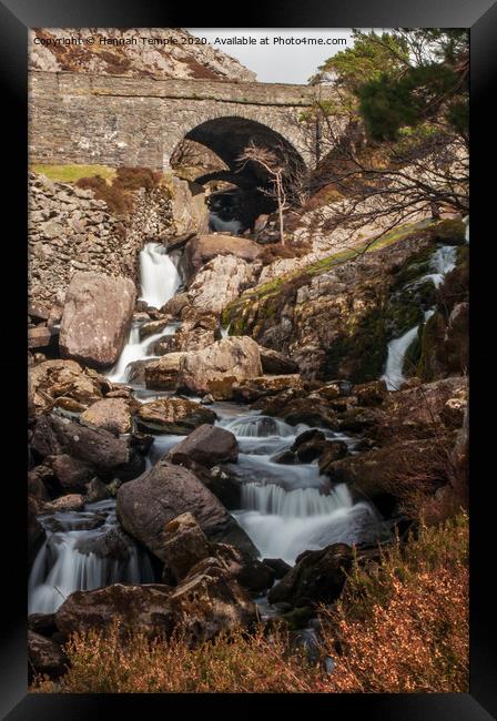 Snowdonia Waterfall Framed Print by Hannah Temple