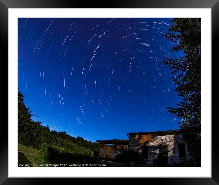 Mesmerising Star Trails  Framed Mounted Print by Hannah Temple
