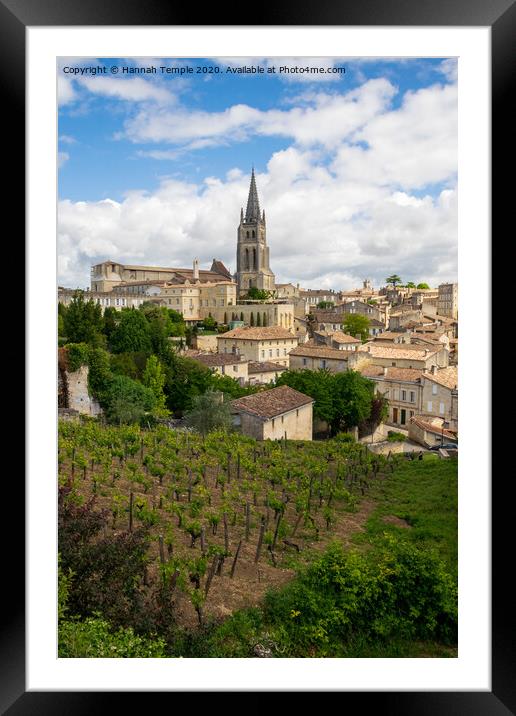 Saint Emilion Rooftops  Framed Mounted Print by Hannah Temple