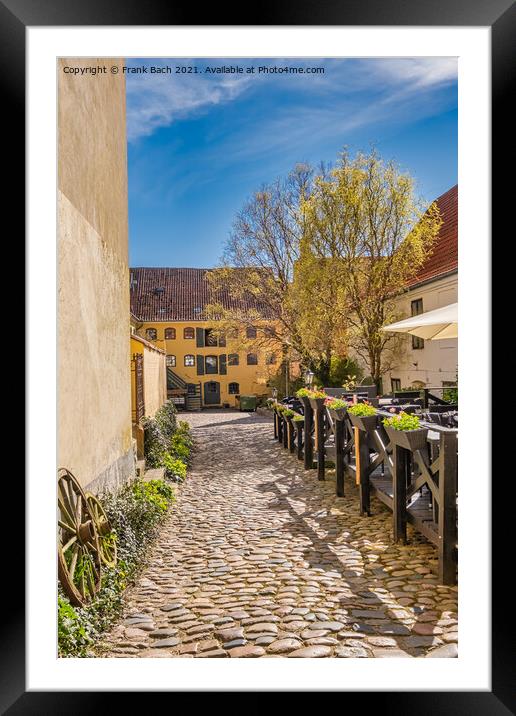 Old narrow streets in faaborg city, Denmark Framed Mounted Print by Frank Bach