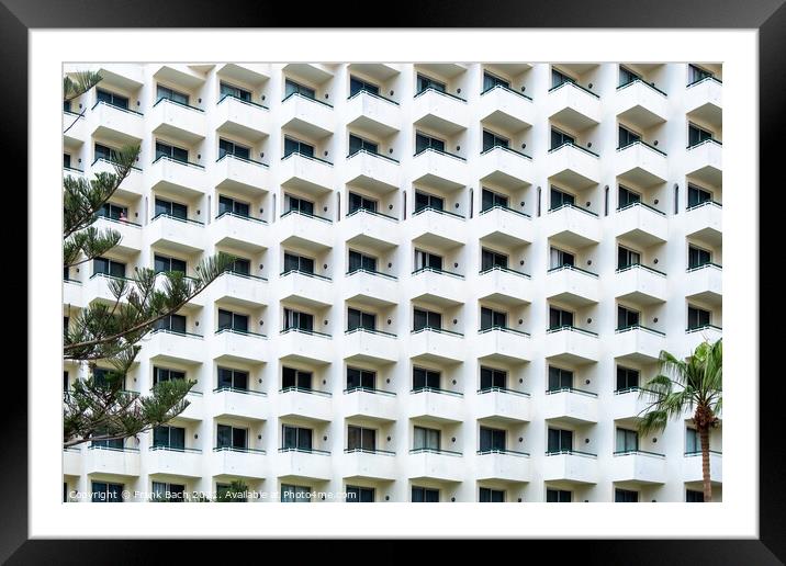 Hotel resort in concrete in Playa las Americas on Tenerife, Spai Framed Mounted Print by Frank Bach