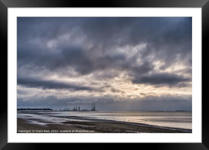 Esbjerg oil rig harbor panorama, Denmark Framed Mounted Print by Frank Bach