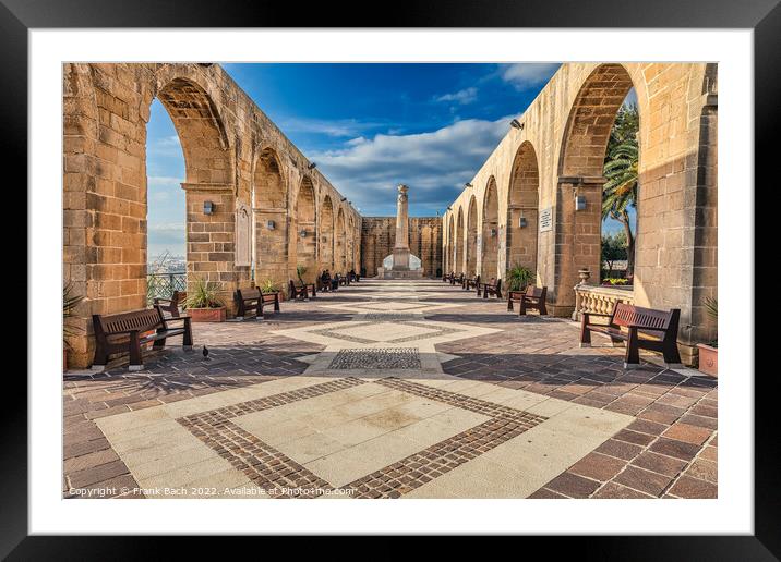 Upper Barakka Gardens in Valletta on Malta Framed Mounted Print by Frank Bach