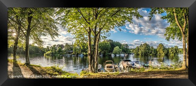 Ry Silkeborg camping  grounds Skyttehuset in the Danish Lake Dis Framed Print by Frank Bach