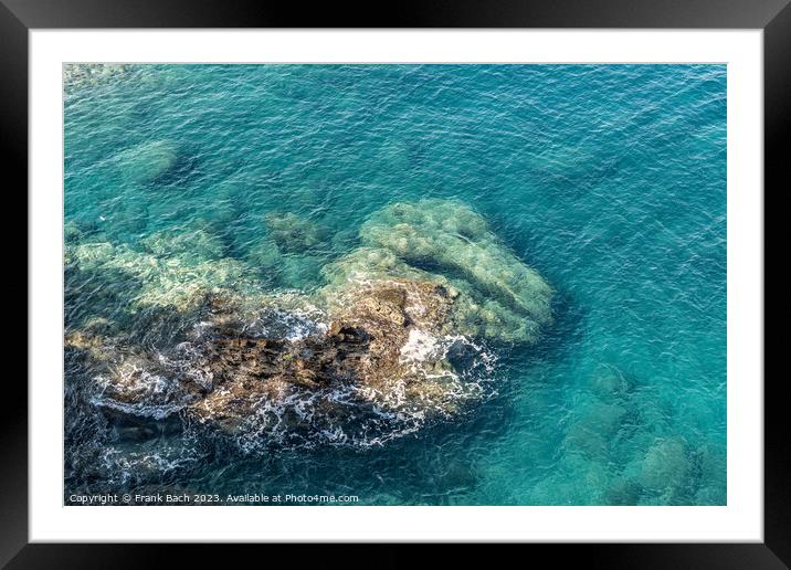 Monterosso al Mare coast and beach in Cinque Terre in Italy Framed Mounted Print by Frank Bach
