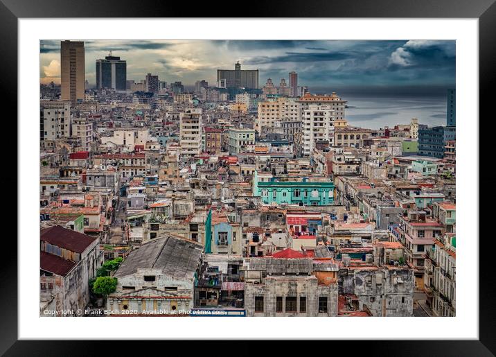 Havana panorama of the city, Cuba Framed Mounted Print by Frank Bach