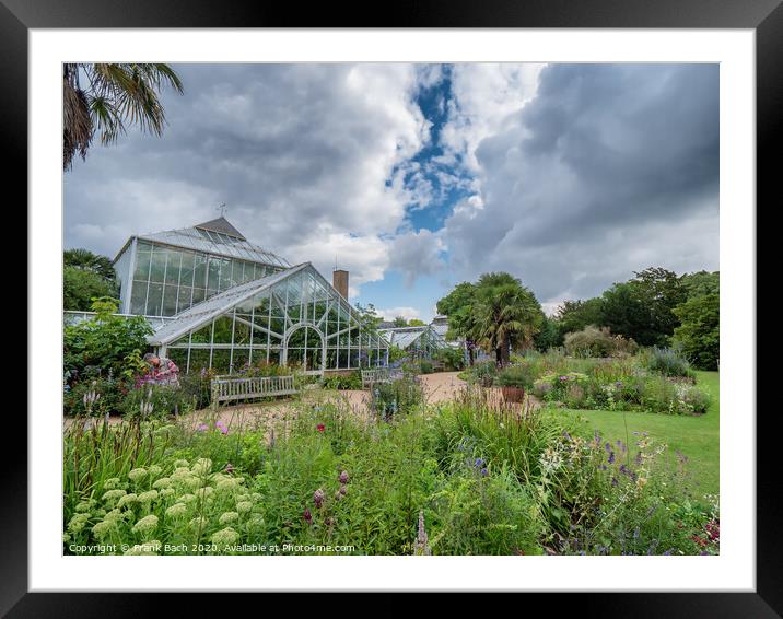 Cambridge botanic garden greenhouses, England Framed Mounted Print by Frank Bach