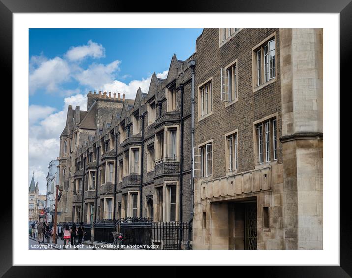 Streets with traditional homes in Cambridge, England Framed Mounted Print by Frank Bach