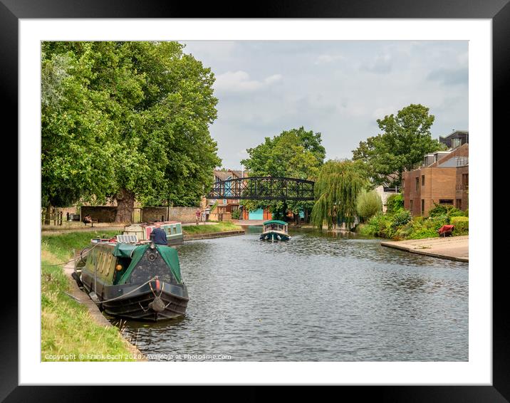 Cambridge traditional boats at River Cam, England Framed Mounted Print by Frank Bach