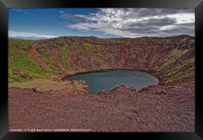 Dead volcano crater in Iceland Framed Print by Frank Bach
