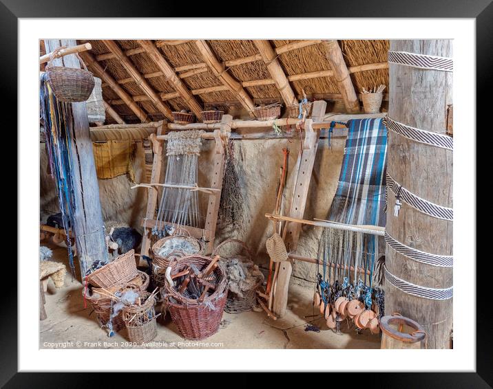 Iron age settlement living museum near Vingsted Vejle, Denmark Framed Mounted Print by Frank Bach