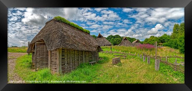 Iron age settlement living museum near Vingsted Vejle, Denmark Framed Print by Frank Bach