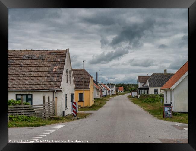 Main street in small village LildStrand, Thy Denmark Framed Print by Frank Bach