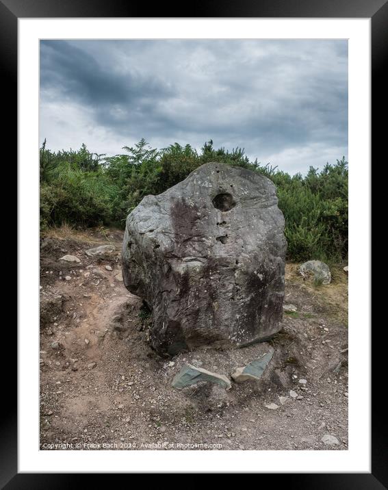 Bullain stone in Bonan Heritage Center in Western Ireland Framed Mounted Print by Frank Bach