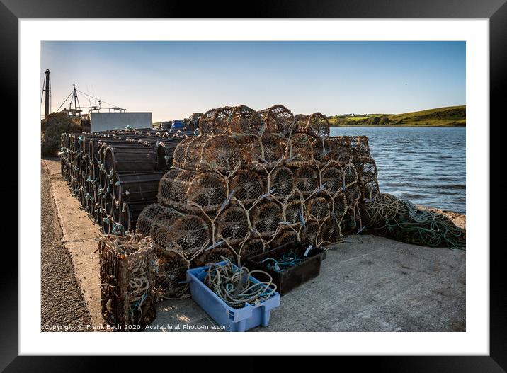 Lobster traps in the port of Westport, western Ireland Framed Mounted Print by Frank Bach