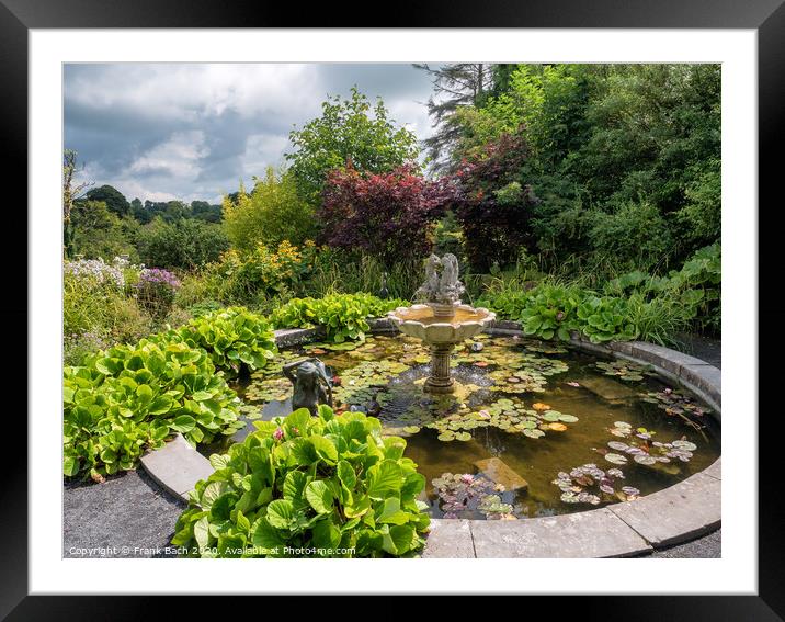 Belvedere house pond and fountain, Ireland Framed Mounted Print by Frank Bach