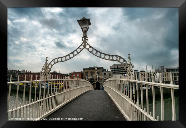 Halfpenny bridge over river Liffey in Dublin  Framed Print by Frank Bach