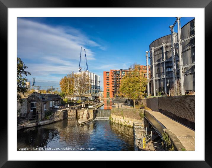 Canals in London on the way to Camden, Framed Mounted Print by Frank Bach