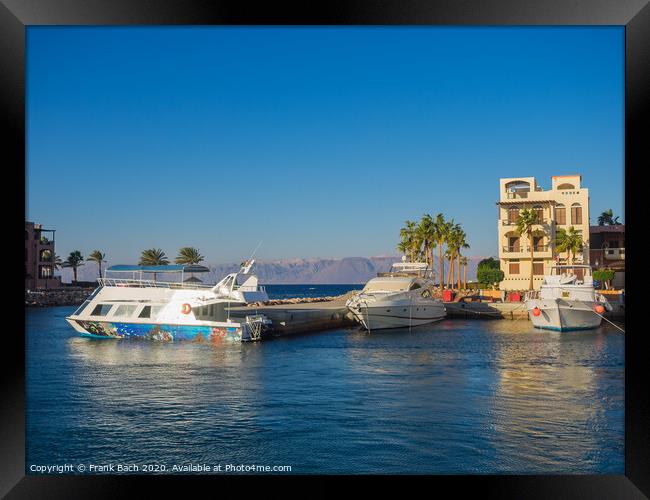 Tourist resort in Aqaba Jordan where the ferries from Egypt land Framed Print by Frank Bach