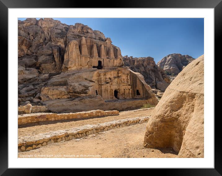 Entrance to Petra through the gorge Siqh Framed Mounted Print by Frank Bach