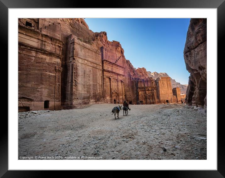 Petra street of facades Framed Mounted Print by Frank Bach