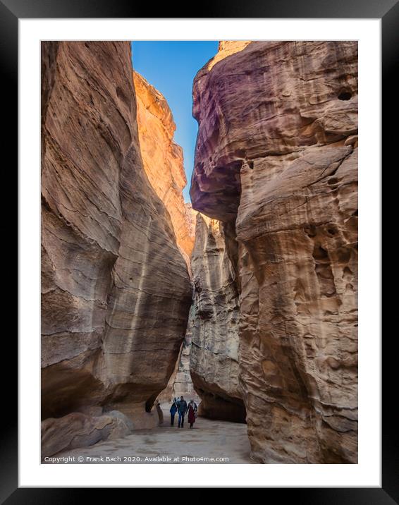ntrance to Petra through the gorge Siqh Framed Mounted Print by Frank Bach