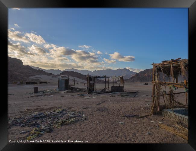 Deserted beduin homes in the Sinai desert Framed Print by Frank Bach