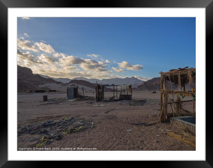 Deserted beduin homes in the Sinai desert Framed Mounted Print by Frank Bach