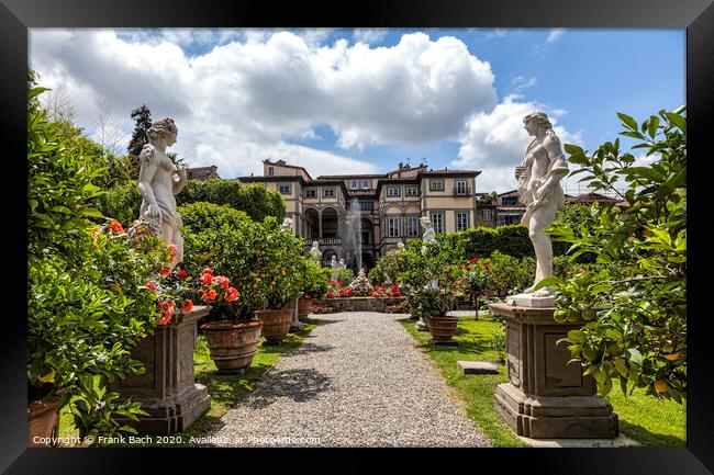 Palazzo Pfanner gardens in Lucca Framed Print by Frank Bach