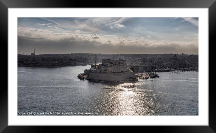 Panorama of Valletta harbour, Malta Framed Mounted Print by Frank Bach