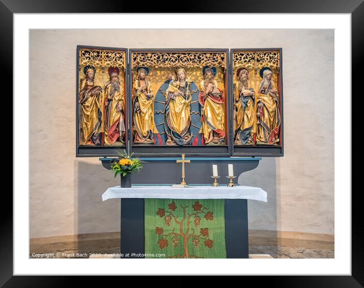 St. Michaelis church altar in Hildesheim, Germany Framed Mounted Print by Frank Bach