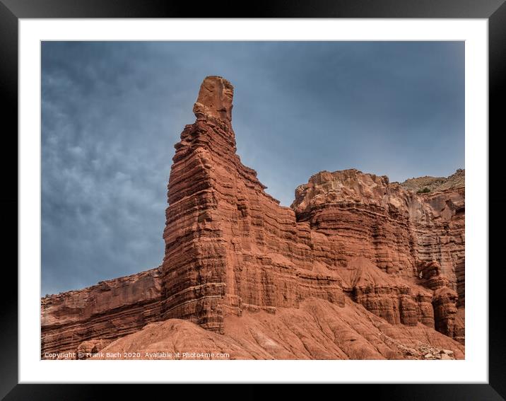 Capitol Reef Chimney Rock in Utah Framed Mounted Print by Frank Bach