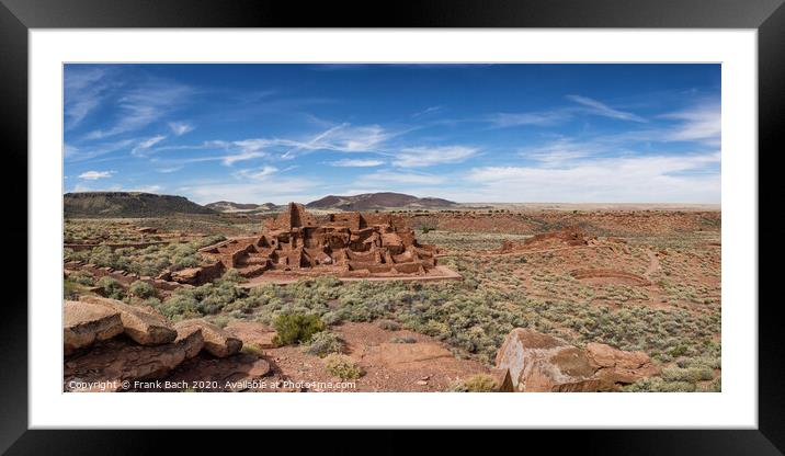 Wupatki pueblo ruins near Flagstaff Arizona Framed Mounted Print by Frank Bach