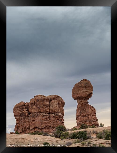 Balanced Rock in Arches National Monument, Utah Framed Print by Frank Bach