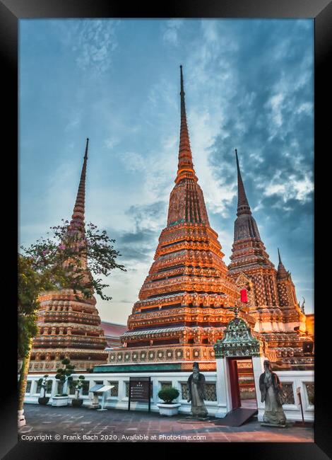 Wat Pho temple, Bangkok, Thailand Framed Print by Frank Bach