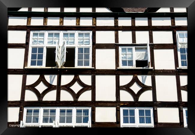 Timber-framed medieval house Framed Print by Frank Bach