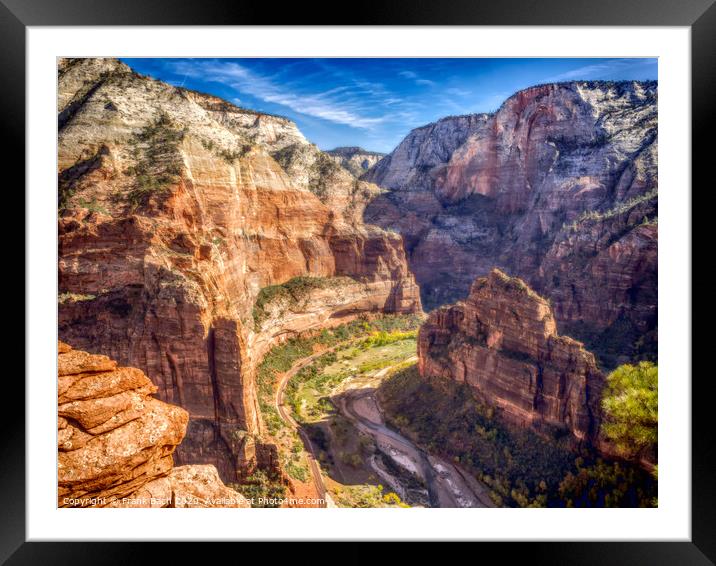Zion National Park from the track to Angels landing, Utah Framed Mounted Print by Frank Bach