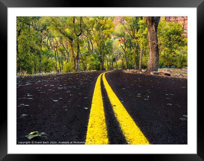 Road in Zion National Park, Utah Framed Mounted Print by Frank Bach