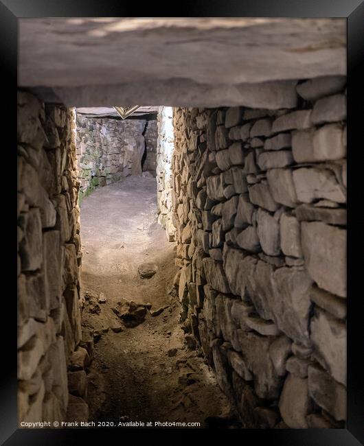 Knowth Neolithic Mound Eastern Passage Tomb in Ireland Framed Print by Frank Bach