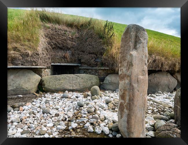 Knowth Neolithic Mound Western Passage Tomb, Ireland Framed Print by Frank Bach