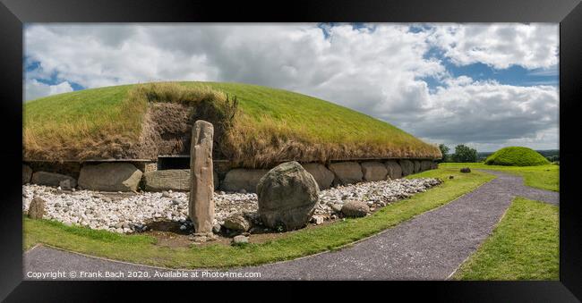 Knowth Neolithic Mound Western Passage Tomb, Ireland Framed Print by Frank Bach