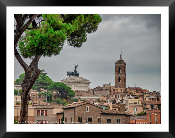 Panorama of Rome with Piazza Venezia, Italy Framed Mounted Print by Frank Bach