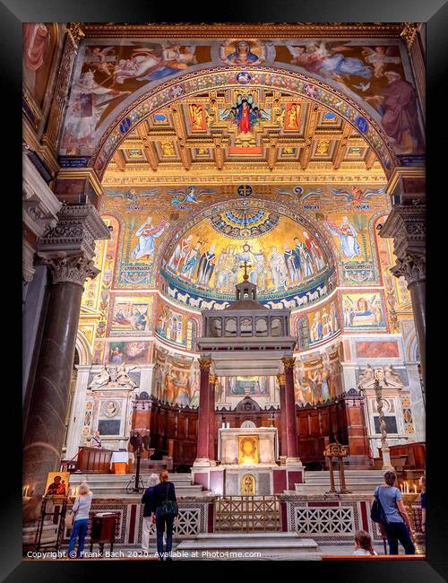 Santa Maria in Trastevere Basilica interior, Rome Italy Framed Print by Frank Bach