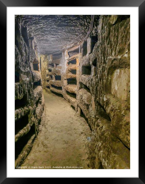 Catacombs under San Pancrazio basilica in Rome, Italy Framed Mounted Print by Frank Bach