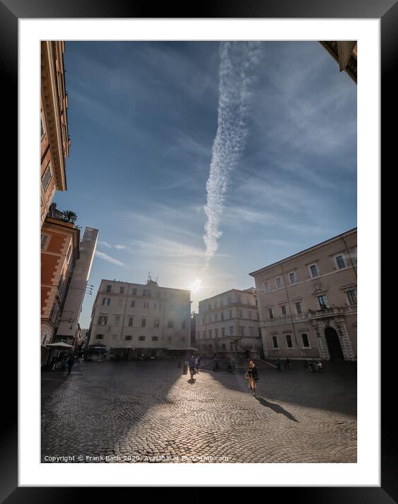 Piazza square St Maria in Trastevere Rome, Italy Framed Mounted Print by Frank Bach