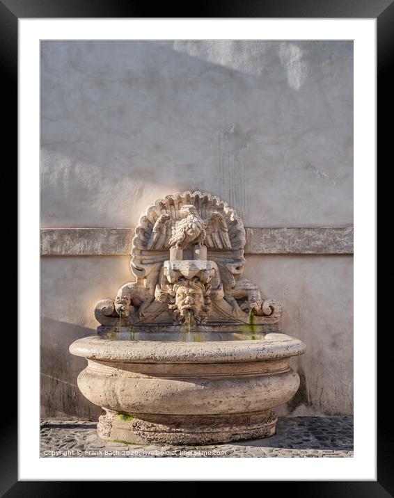 Fountain near Campo dei Fiori in Rome, Italy Framed Mounted Print by Frank Bach