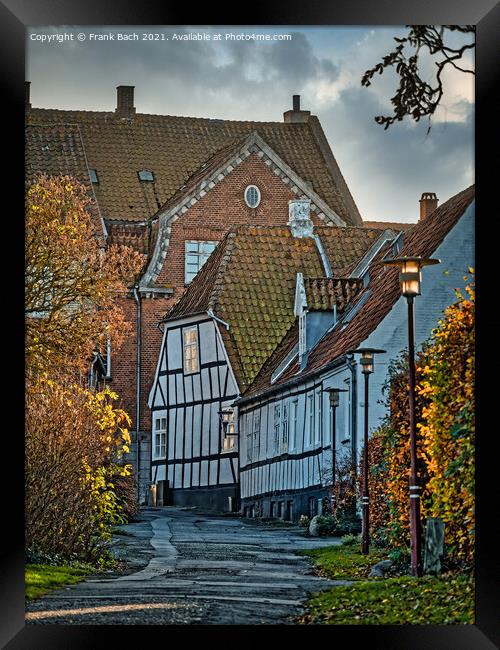 Small streets in Stubbekoebing Falster in rural Denmark Framed Print by Frank Bach